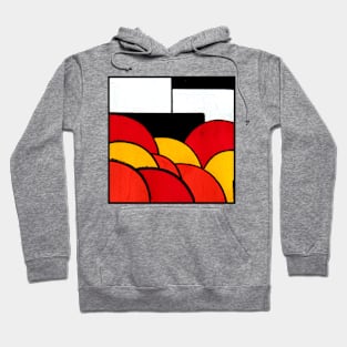 Autumnal Circles Geometric Abstract Acrylic Painting Hoodie